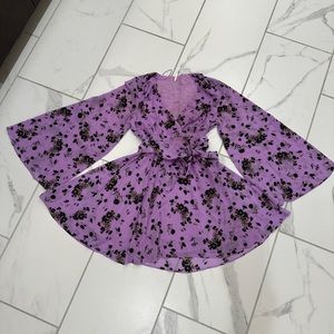 Boho-Chic Free People Floral Purple Dress - Effortless Style for Every Occasion!